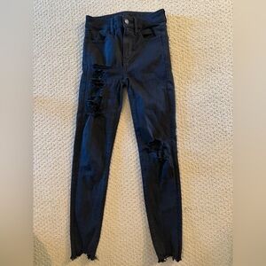 00 American Eagle Black denim Distressed Jeans skinny